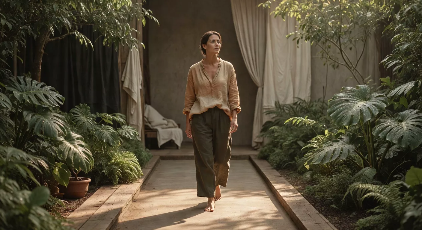 Vista interior de un sauna finlandés con bancos de madera e iluminación cálida